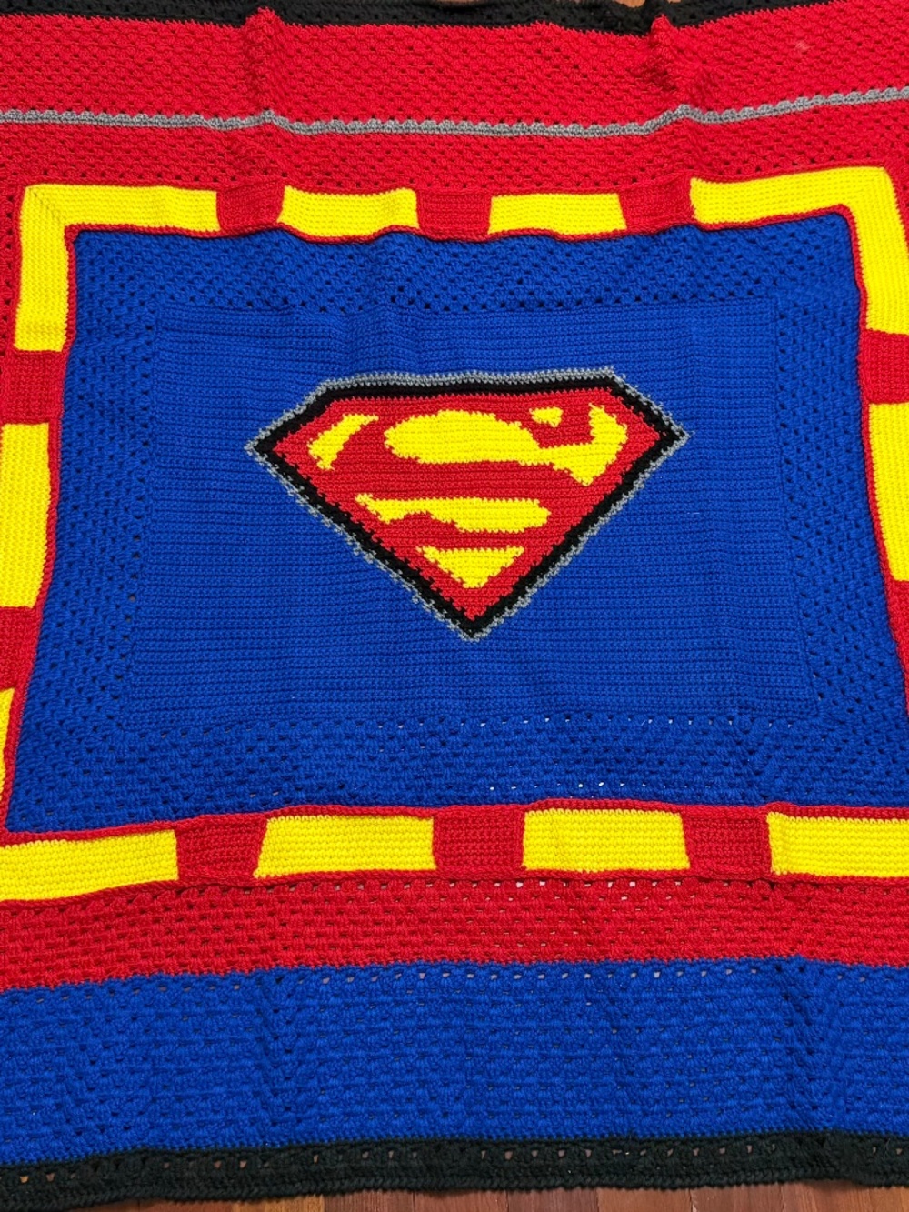 Hand-Crochet Superman Theme Thrown Blanket DC Superhero